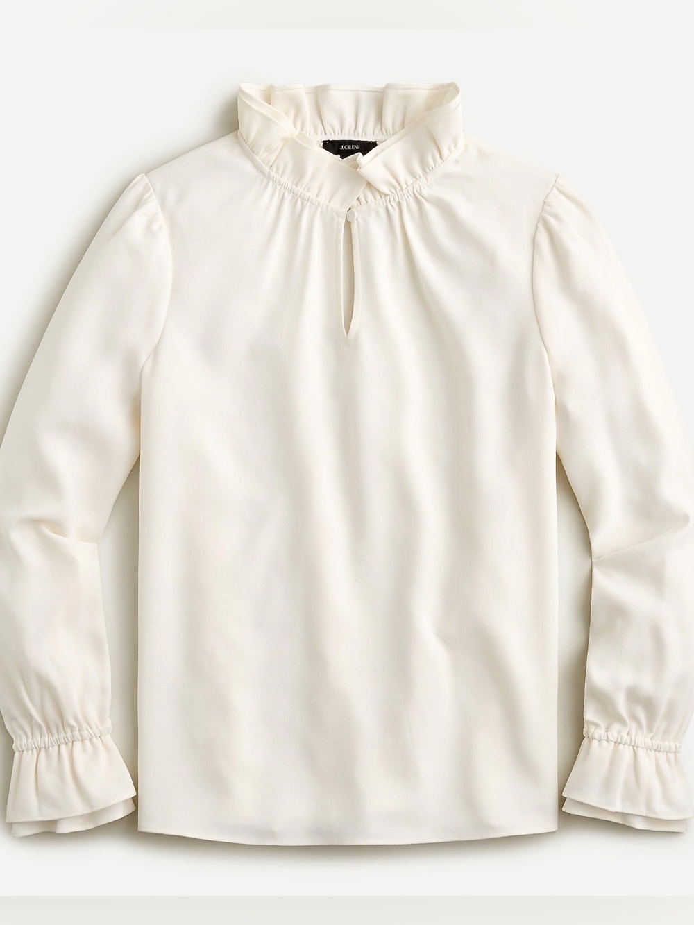 J. Crew Ruffleneck Top in 365 Crepe